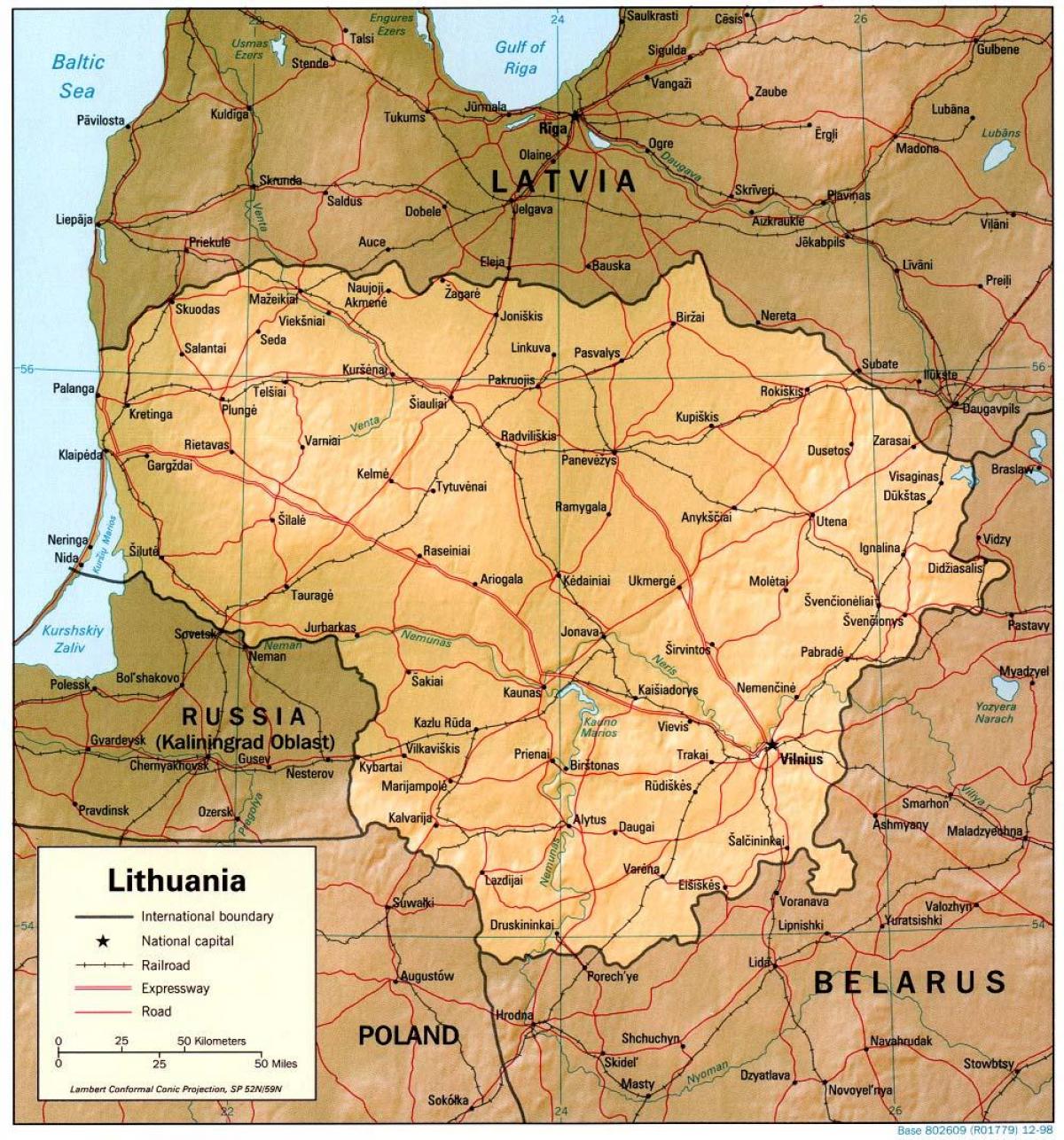 Bản đồ của Lithuania 1900