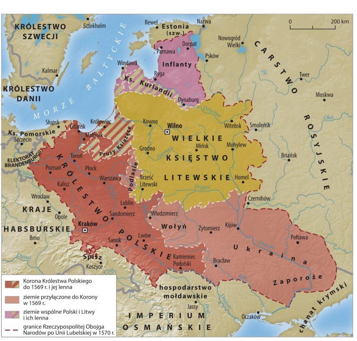 Bản đồ của grand lãnh địa của Lithuania