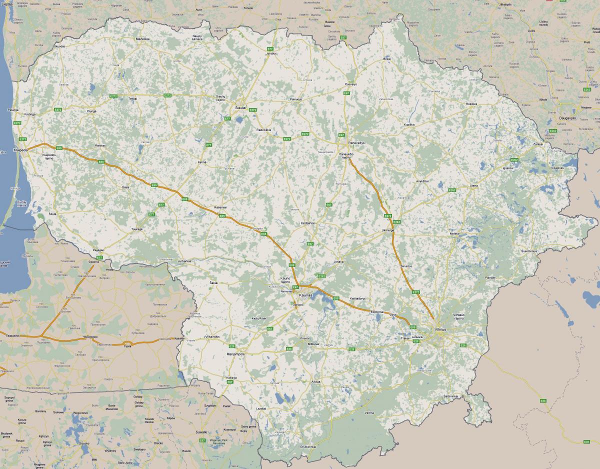 Bản đồ của Lithuania du lịch 