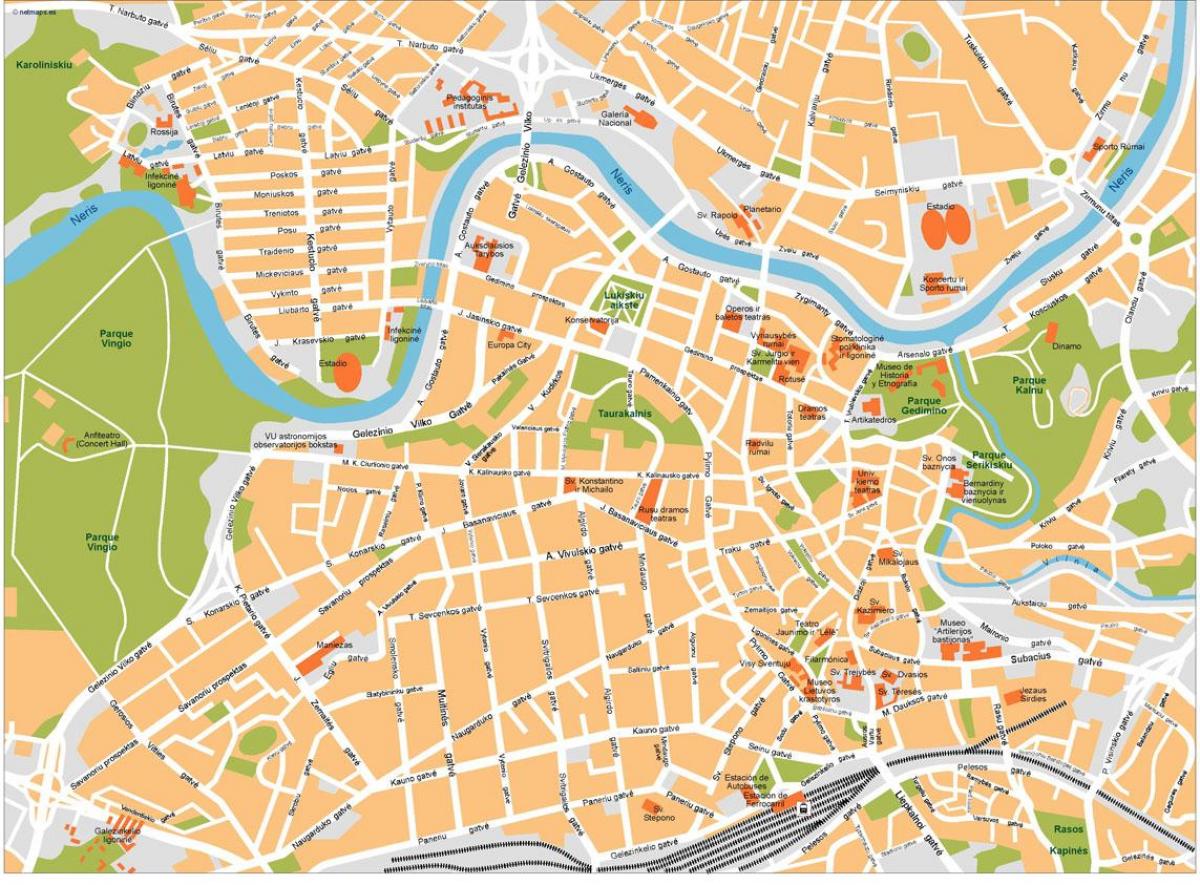Bản đồ của thành phố Lithuania 