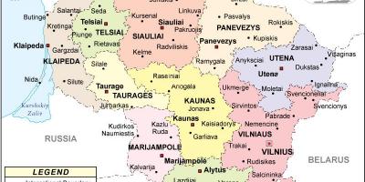 Bản đồ của Lithuania chính trị
