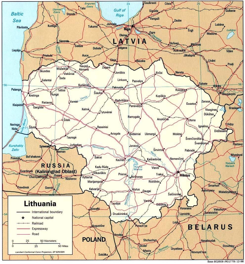bản đồ Lithuania