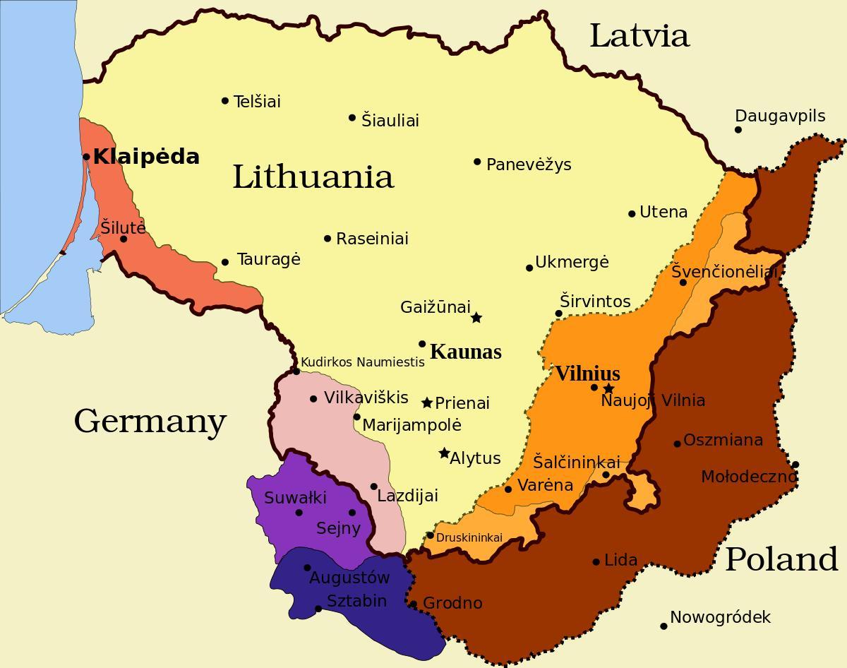 bản đồ của khu Lithuania