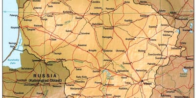 Bản đồ của Lithuania 1900
