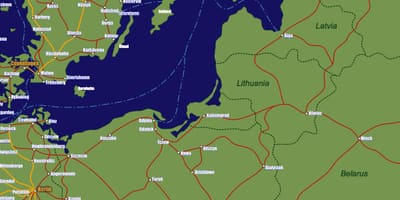Bản đồ của Lithuania tàu