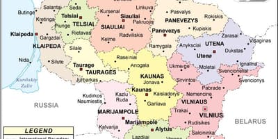 Bản đồ của Lithuania chính trị