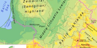 Bản đồ của Lithuania vật chất
