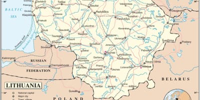 Bản đồ của Lithuania nước